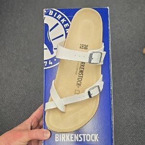 Birkenstock Mayari Birko Flor White Cork Sandals